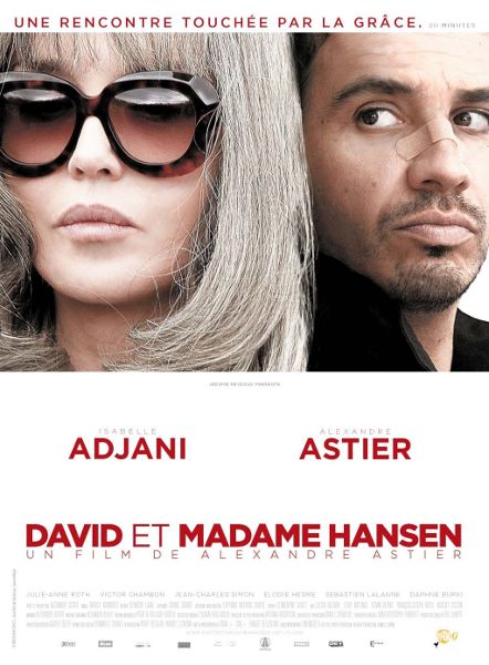 L'affiche du film : Adjani à gauche, Astier, pansement sur le nez un peu en recul à droite. Leurs deux noms et le titre en rouge et capitales, sur un large fond d'affiche blanc.