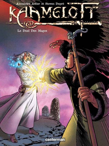 Couverture du 6ème tome des BD Kaamelott Le duel des mages : Merlin et Elias