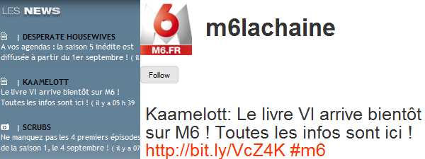 Kaamelott : le Livre VI arrive bientôt sur M6, affiché sur M6.fr et Twitter